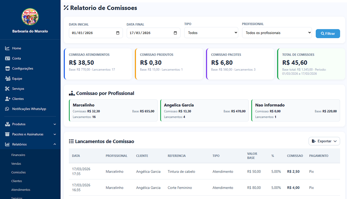 Gestão de Comissões